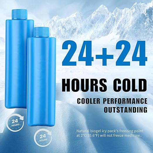 CareVego Insulin Cooler Travel Case 24H 3-5 Pens Medication Travel Case with 2 Biogel Ice Pack for Insulin Pens and Diabetic Supplies Storage (RED)